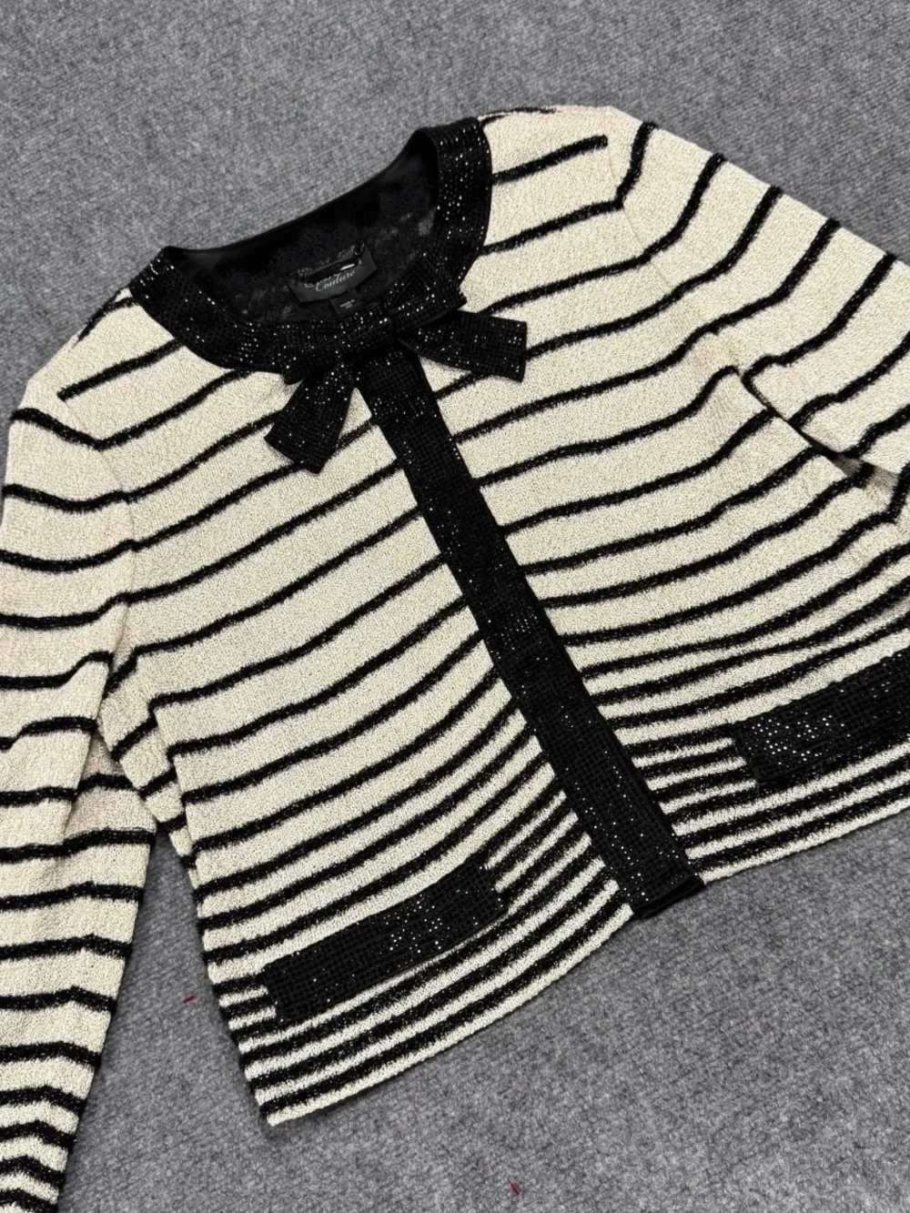 St. John Couture striped evening jacket Size 16 NWT